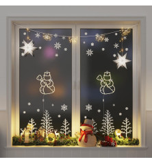 Kalėdiniai žibintai Snowman Silhouette 2 vnt 35LED šiltai balta