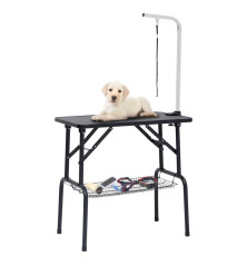 Reguliuojamas šunų priežiūros stalas su 1 kilpa ir krepšiu