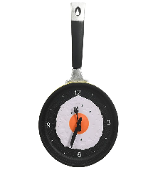 325164  Wall Clock with Fried Egg Pan Design 18,8 cm