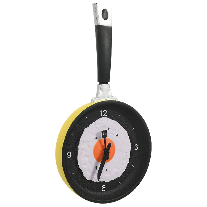 325164  Wall Clock with Fried Egg Pan Design 18,8 cm