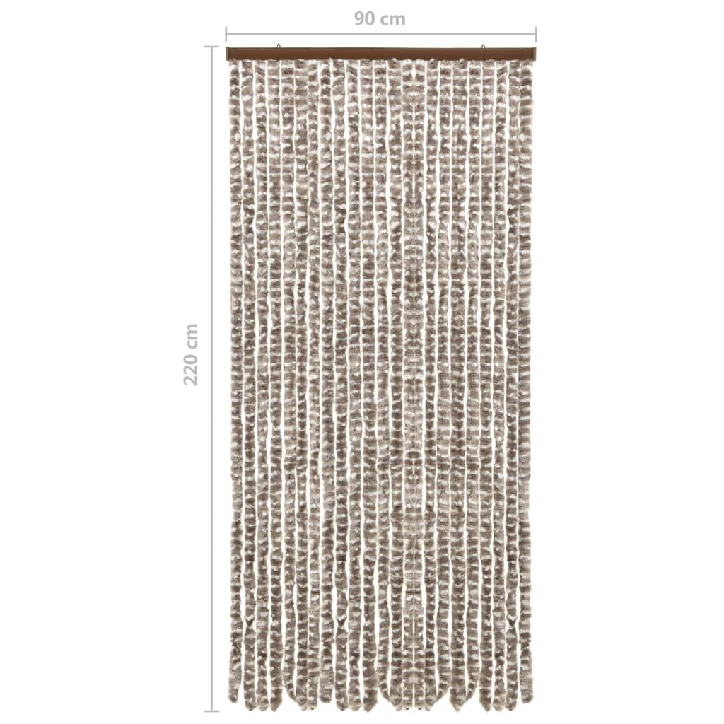 Užuolaida nuo vabzdžių, taupe ir balta, 90x220cm, šenilis