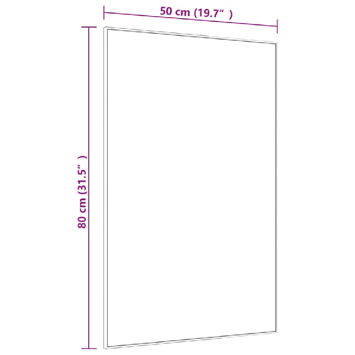 Veidrodis ant durų, auksinis, 50x80cm, stiklas ir aliuminis