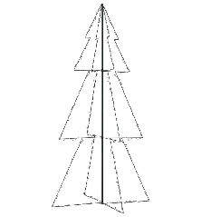 Kalėdų eglutė, 120x220cm, kūgio formos, 300 LED lempučių