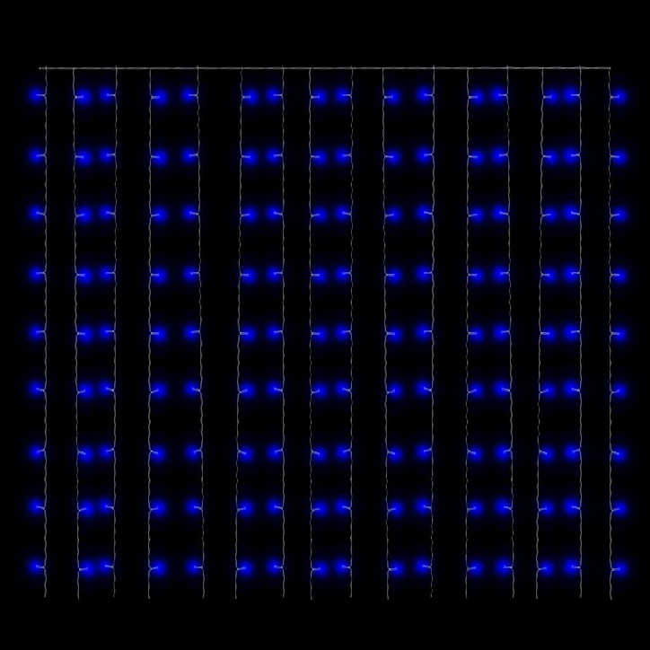 LED lempučių užuolaida, 3x3m, 300 mėlynų LED lempučių