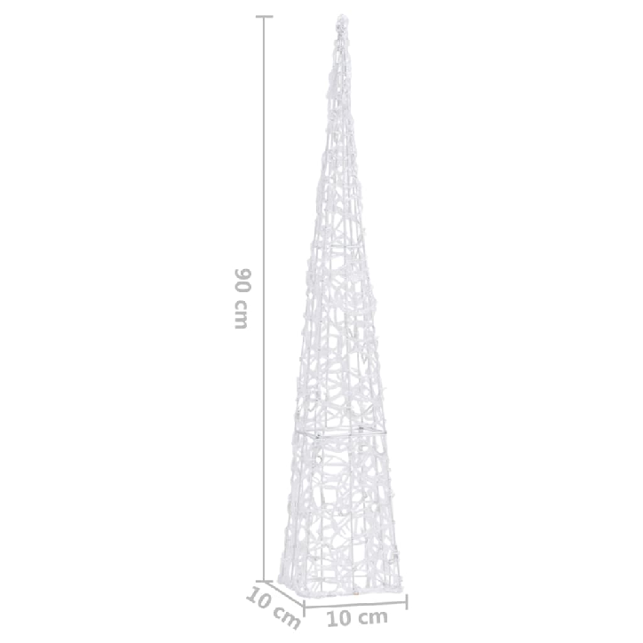 Akrilinė LED dekoracija kūgis, įvairiaspalvis, 90cm