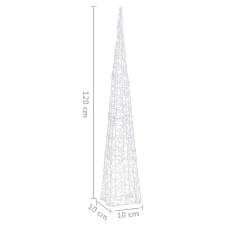 Akrilinė LED dekoracija kūgis, mėlynos spalvos, 120cm