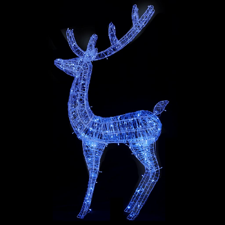 Kalėdinė dekoracija elnias, mėlyna, 180cm, akrilas, 250LED, XXL