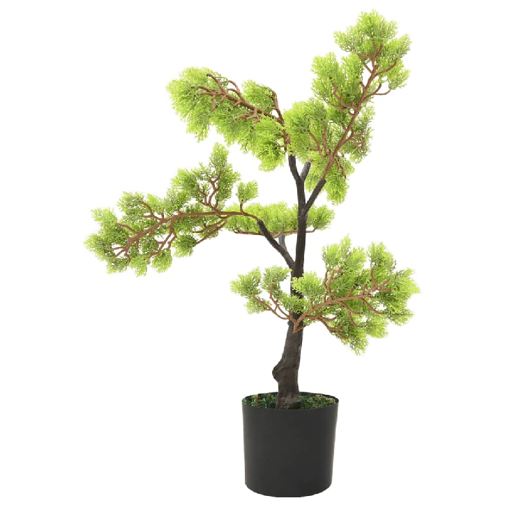 Dirbtinis kiparisinis bonsai medelis su vazonu, 60cm, žalias