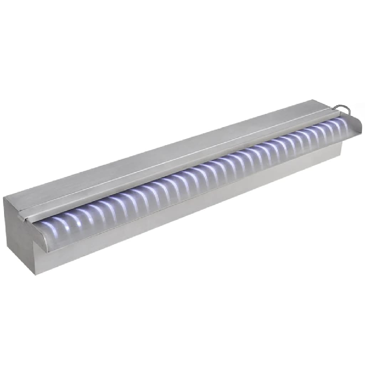 Baseino fontanas su LED, 60cm, stačiak. formos, nerūdijantis plienas