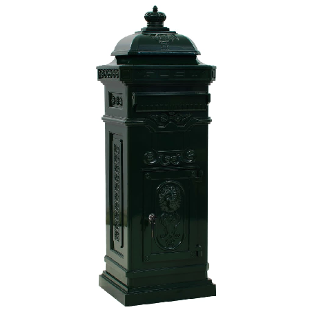 Pašto dėžutė, kolonos pavid., aliuminis, nerūdijanti, žalia
