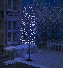 Kalėdinis medis su LED lemputėmis, 400cm, su vyšnių žiedais