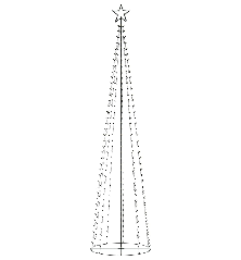 Kalėdų eglutė, 100x360cm, kūgio formos, 400 baltų LED lempučių