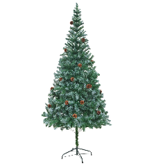 Dirbtinė kalėdinė eglutė su kankorėžiais, 210 cm