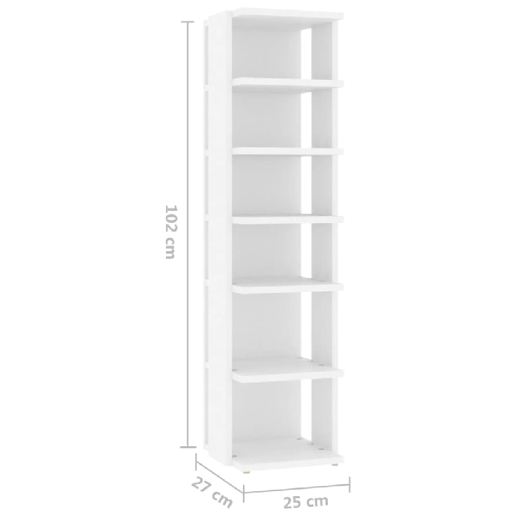 Spintelės batams, 2vnt., baltos spalvos, 25x27x102cm, MDP