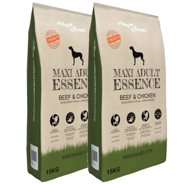 Sausas maist. šun., Maxi Adult Essence Beef&Chicken, 2vnt.,30kg