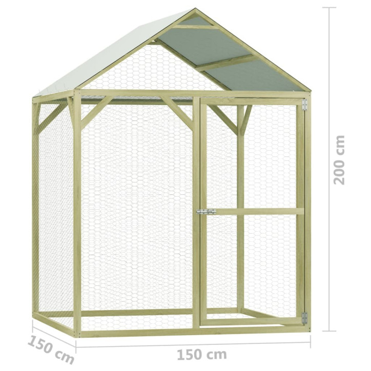 Narvas viščiukams, 1,5x1,5x2m, impregnuota pušies mediena