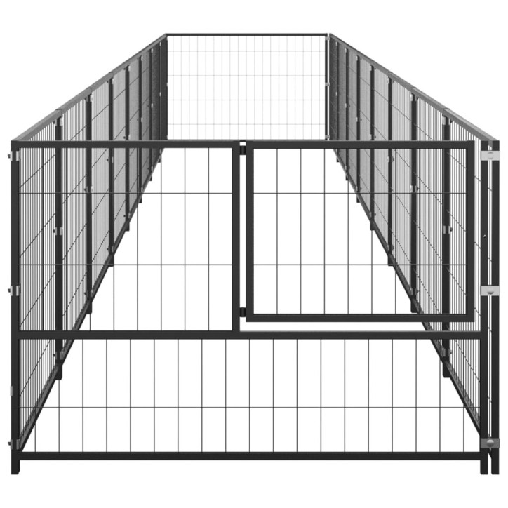 Voljeras šunims, juodos spalvos, 8m², plienas