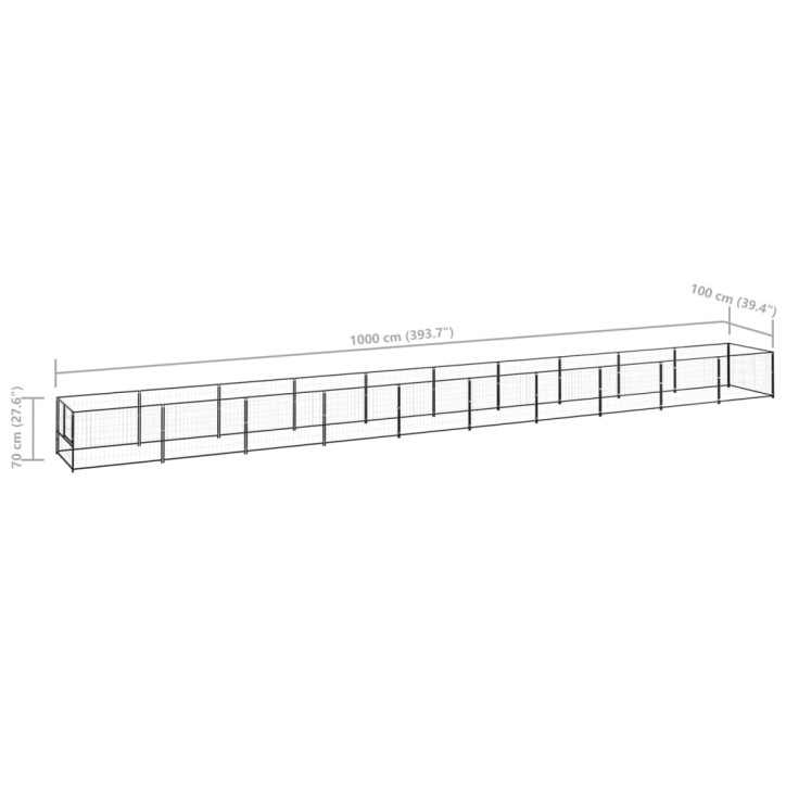 Voljeras šunims, juodos spalvos, 10m², plienas