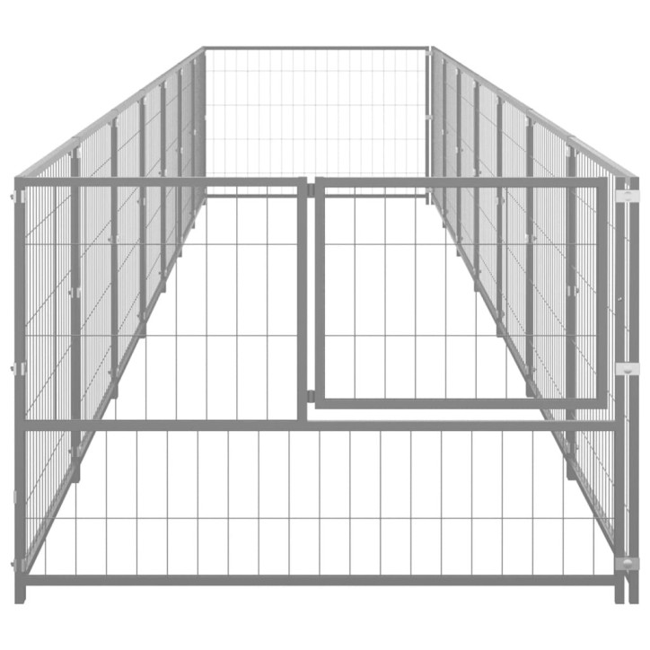 Voljeras šunims, sidabrinės spalvos, 7m², plienas