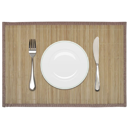 242108 6 Bamboo Placemats 30 x 45 cm Brown