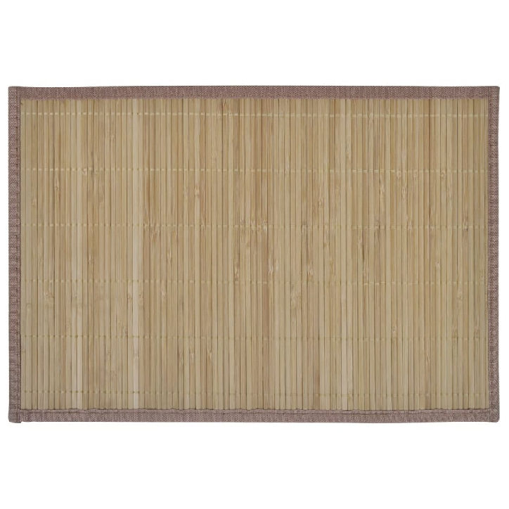 242108 6 Bamboo Placemats 30 x 45 cm Brown