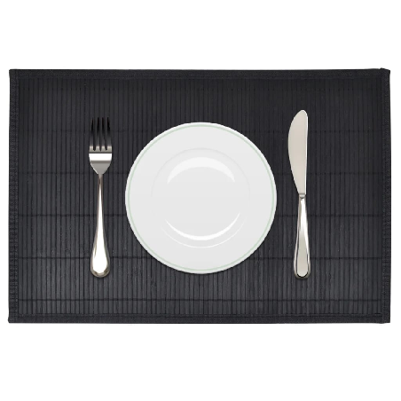 242109 6 Bamboo Placemats 30 x 45 cm Black