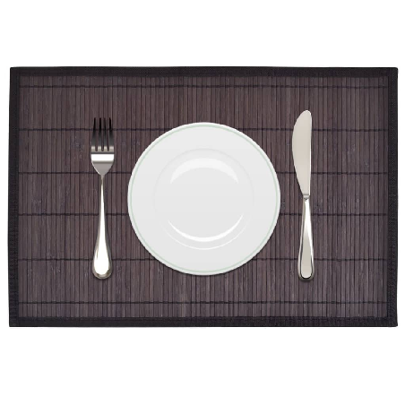 242110 6 Bamboo Placemats 30 x 45 cm Dark Brown