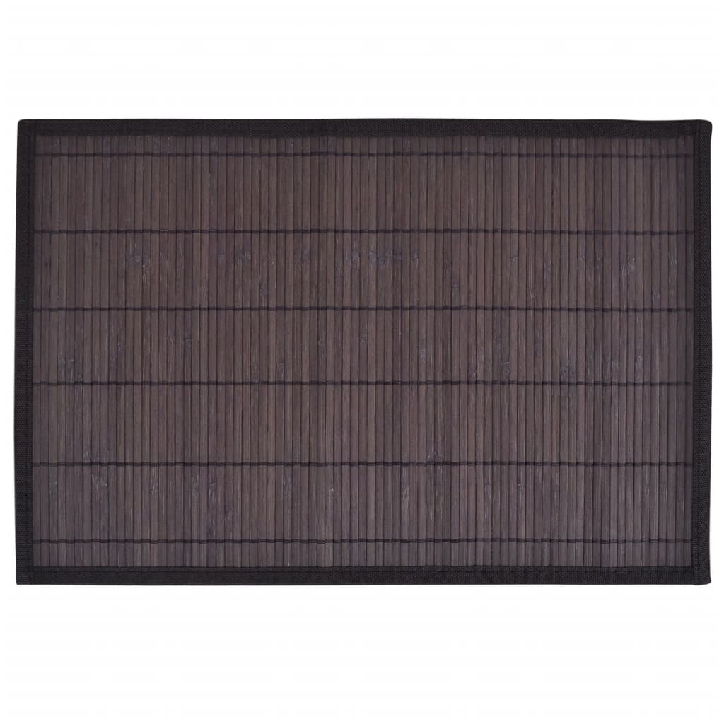 242110 6 Bamboo Placemats 30 x 45 cm Dark Brown