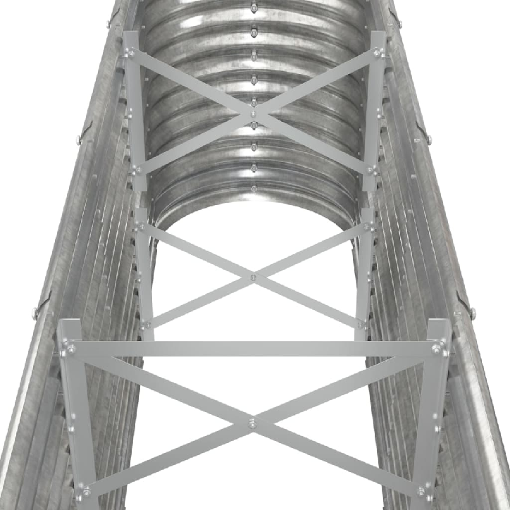 Sodo lovelis, sidabrinis, 332x40x68cm, plienas