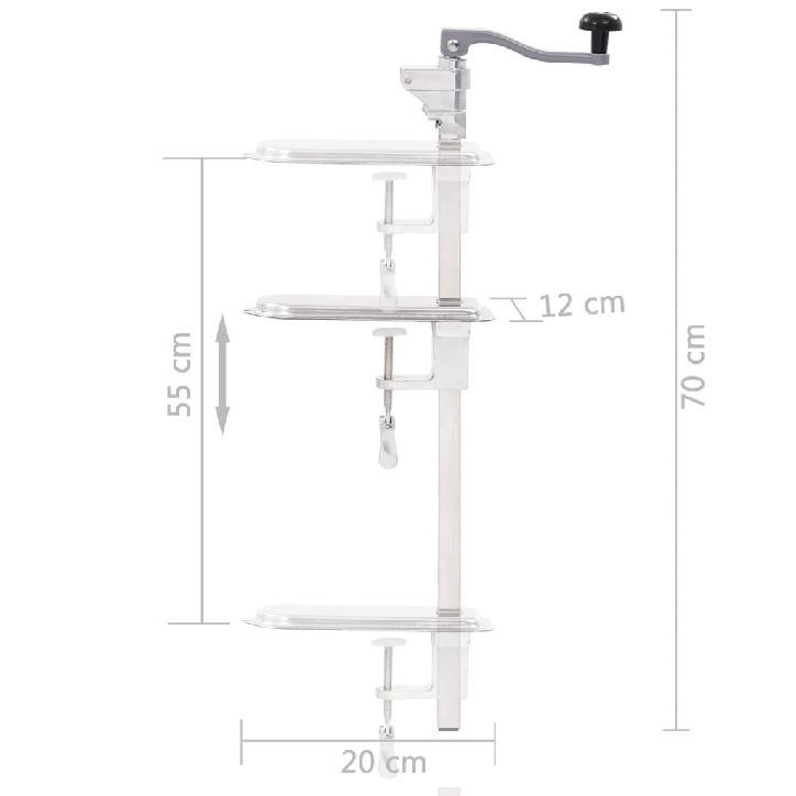 Konservų atidarytuvas, sidabrinis, 70cm, aliuminis ir plienas