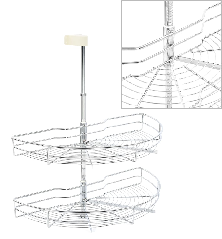 Vielinis virtuvės krepšys, 2 lentynos, sidabrinis, 75x38x80cm