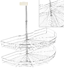 Vielinis virtuvės krepšys, 2 lentynos, sidabrinis, 85x44x80cm