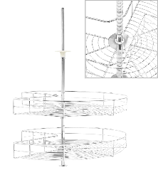 Vielinis virtuvės krepšys, 2 lentynos, sidabrinis, 71x71x80cm