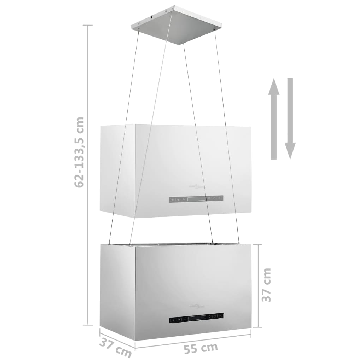 Pakabinamas gartraukis, nerūdijantis plienas, 55cm, LCD ekranas