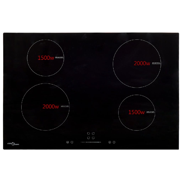 Indukcinė kaitlentė su 4 degikliais, stiklas, 77cm, 7000W