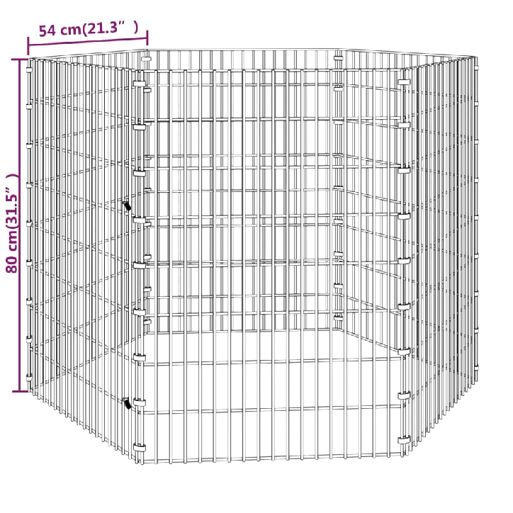 Triušių narvas, 6 segmentai, 54x80cm, galvanizuota geležis