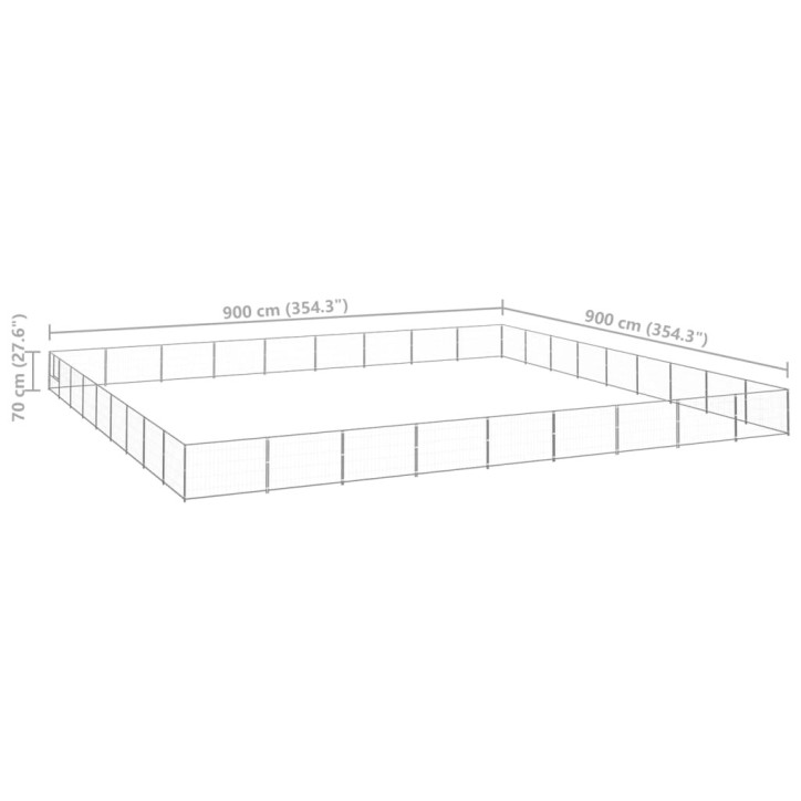 Voljeras šunims, sidabrinės spalvos, 81m², plienas