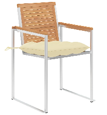 Sodo kėdės su pagalvėlėmis, 2vnt., tikmedžio masyvas ir plienas