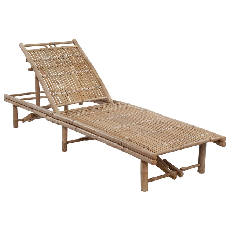 Sodo saulės gultas su čiužinuku, bambukas