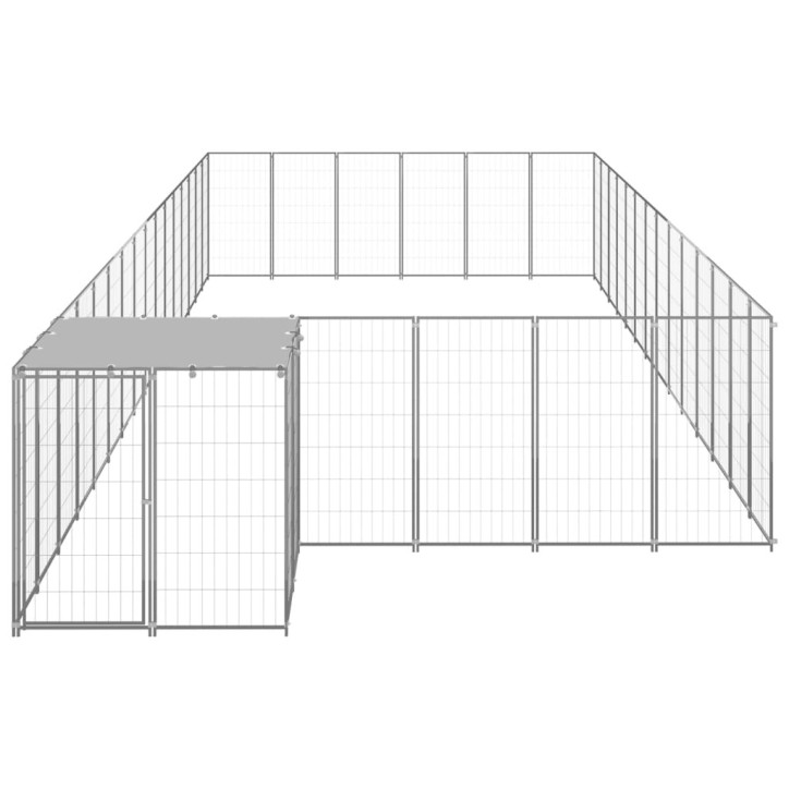 Voljeras šunims, sidabrinės spalvos, 26,62 m², plienas