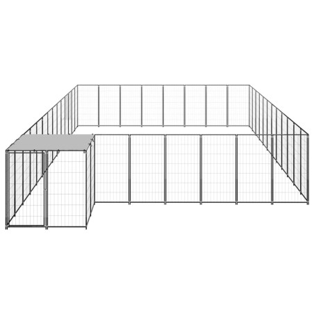 Voljeras šunims, juodos spalvos, 30,25 m², plienas