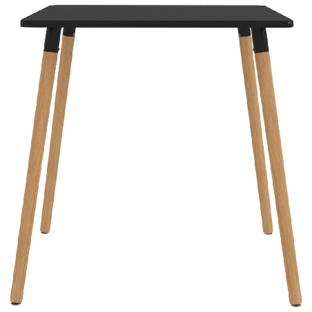 Valgomojo stalas, juodos spalvos, 80x80x75 cm, metalas