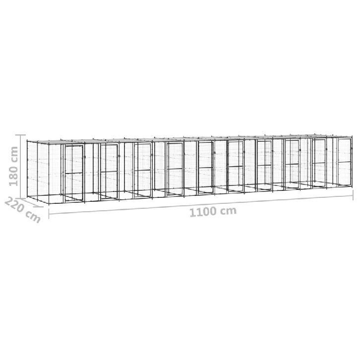 Lauko voljeras šunims su stogu, plienas, 24,2m²