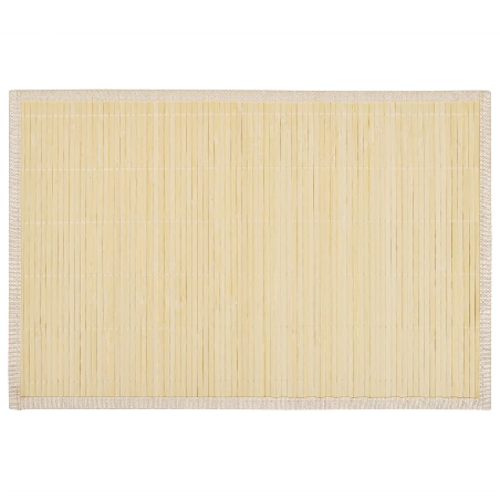 242107 6 Bamboo Placemats 30 x 45 cm Natural