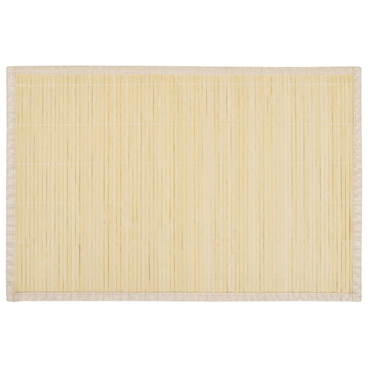 242107 6 Bamboo Placemats 30 x 45 cm Natural