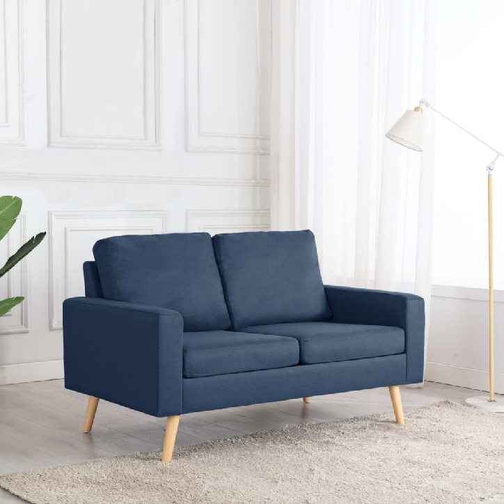 Dvivietė sofa, mėlynos spalvos, audinys