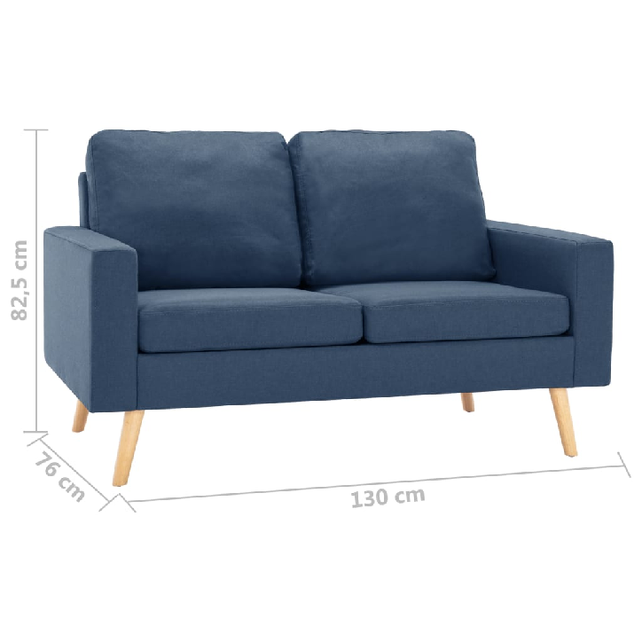 Dvivietė sofa, mėlynos spalvos, audinys