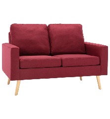 Dvivietė sofa, raudonojo vyno spalvos, audinys