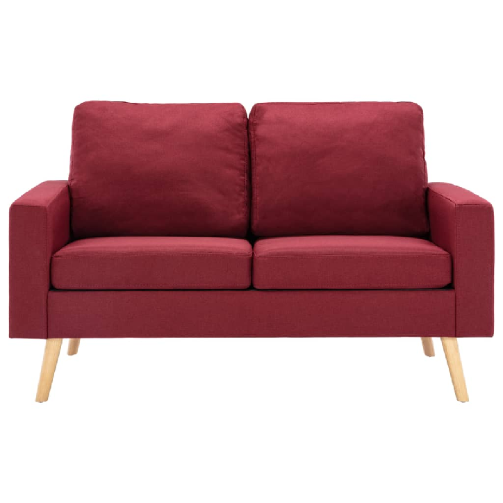 Dvivietė sofa, raudonojo vyno spalvos, audinys