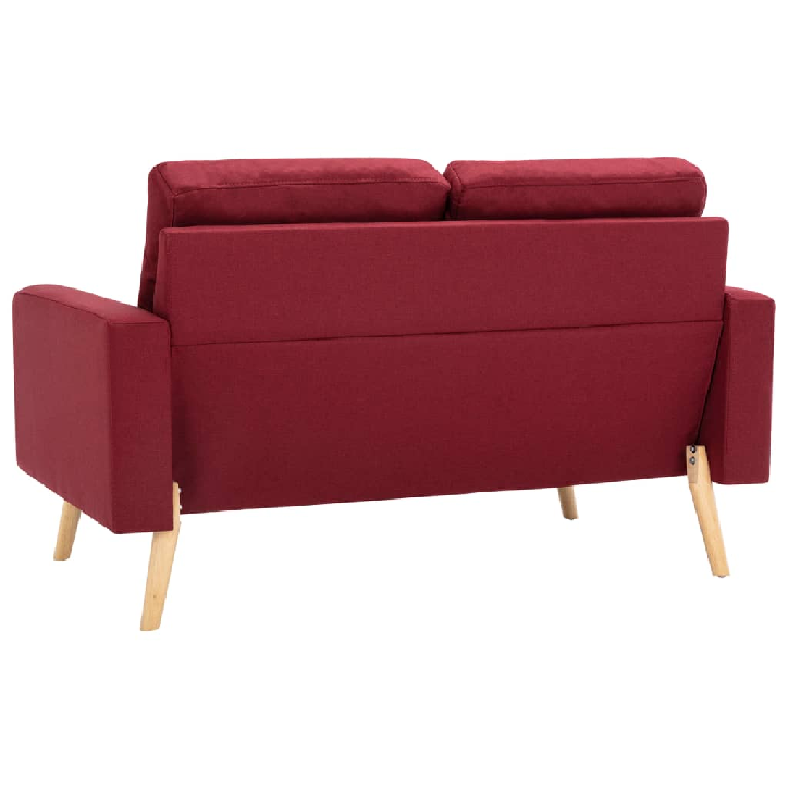 Dvivietė sofa, raudonojo vyno spalvos, audinys